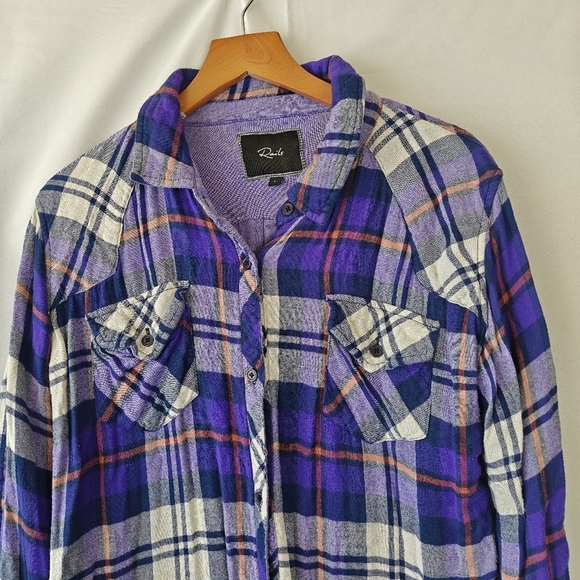Rails Purple Red Plaid Button Up Long Sleeve Shirt Size LG women's - Picture 2 of 8